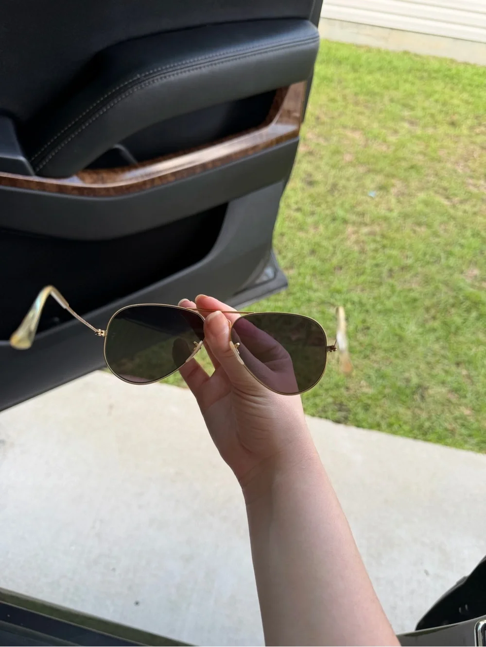 Rayban Green Mirrored Aviator Sunglasses -
